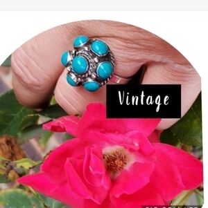 Vintage turquoise sterling ring ‎ 8